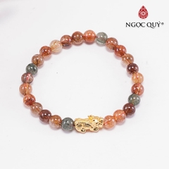 Vòng tay đá Thạch anh tự nhiên phối charm - Mẫu VC0560 - Ngọc Quý