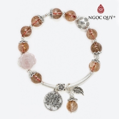 Vòng tay đá Thạch anh tự nhiên phối charm - Mẫu VC0566 - Ngọc Quý