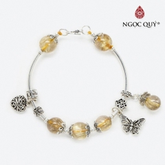 Vòng tay đá Thạch anh tự nhiên phối charm - Mẫu VC0567 - Ngọc Quý