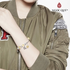 Vòng tay đá Thạch anh tự nhiên phối charm - Mẫu VC0567 - Ngọc Quý