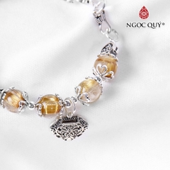 Vòng tay đá Thạch anh tự nhiên phối charm - Mẫu VC0572 - Ngọc Quý