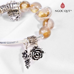 Vòng tay đá Thạch anh tự nhiên phối charm - Mẫu VC0573 - Ngọc Quý
