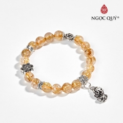 Vòng tay đá Thạch anh tự nhiên phối charm - Mẫu VC0585 - Ngọc Quý