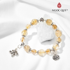 Vòng tay đá Thạch anh tự nhiên phối charm - Mẫu VC0592 - Ngọc Quý