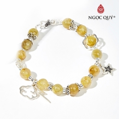 Vòng tay đá Thạch anh tự nhiên phối charm - Mẫu VC0601 - Ngọc Quý