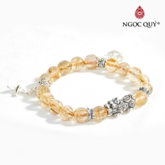Vòng tay đá Thạch anh tự nhiên phối charm - Mẫu VC0617 - Ngọc Quý