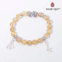 Vòng tay đá Thạch anh tự nhiên phối charm - Mẫu VC0617 - Ngọc Quý
