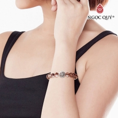 Vòng tay đá Thạch anh tự nhiên phối charm - Mẫu VC0622 - Ngọc Quý