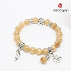 Vòng tay đá Thạch anh tự nhiên phối charm - Mẫu VC0623 - Ngọc Quý