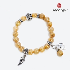 Vòng tay đá Thạch anh tự nhiên phối charm - Mẫu VC0623 - Ngọc Quý