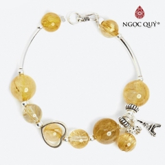 Vòng tay đá Thạch anh tự nhiên phối charm - Mẫu VC0629 - Ngọc Quý