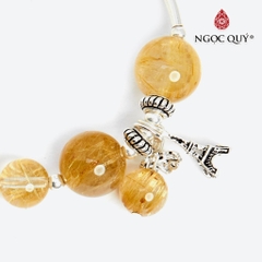 Vòng tay đá Thạch anh tự nhiên phối charm - Mẫu VC0629 - Ngọc Quý