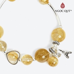 Vòng tay đá Thạch anh tự nhiên phối charm - Mẫu VC0629 - Ngọc Quý