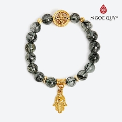 Vòng tay đá Thạch anh tự nhiên phối charm - Mẫu VC0630 - Ngọc Quý