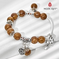 Vòng tay đá Thạch anh tự nhiên phối charm - Mẫu VC0640 - Ngọc Quý