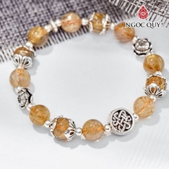 Vòng tay đá Thạch anh tự nhiên phối charm - Mẫu VC0648 - Ngọc Quý