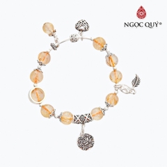 Vòng tay đá Thạch anh tự nhiên phối charm - Mẫu VC0649 - Ngọc Quý