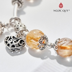 Vòng tay đá Thạch anh tự nhiên phối charm - Mẫu VC0649 - Ngọc Quý