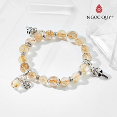 Vòng tay đá Thạch anh tự nhiên phối charm - Mẫu VC0654 - Ngọc Quý