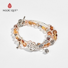 Vòng tay đá Thạch anh ưu linh tự nhiên phối charm - Mẫu VC0656 - Ngọc Quý
