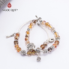 Vòng tay đá Thạch anh ưu linh tự nhiên phối charm - Mẫu VC0656 - Ngọc Quý