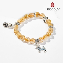 Vòng tay đá Thạch anh tự nhiên phối charm - Mẫu VC0660 - Ngọc Quý