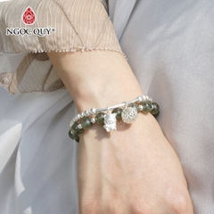 Vòng tay đá Thạch anh tự nhiên phối charm - Mẫu VC0684  - Ngọc Quý