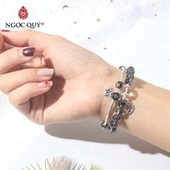 Vòng tay đá Thạch anh tự nhiên phối charm - Mẫu VC0687 - Ngọc Quý