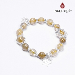 Vòng tay đá Thạch anh tự nhiên phối charm - Mẫu VC0693 - Ngọc Quý