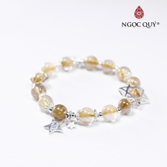 Vòng tay đá Thạch anh tự nhiên phối charm - Mẫu VC0693 - Ngọc Quý