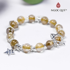 Vòng tay đá Thạch anh tự nhiên phối charm - Mẫu VC0693 - Ngọc Quý