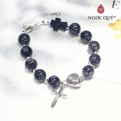 Vòng tay đá Thạch anh tự nhiên phối charm - Mẫu VC0701 - Ngọc Quý