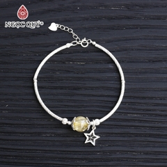 Vòng tay đá Thạch anh tự nhiên phối charm - Mẫu VC0707 - Ngọc Quý