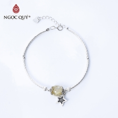 Vòng tay đá Thạch anh tự nhiên phối charm - Mẫu VC0707 - Ngọc Quý