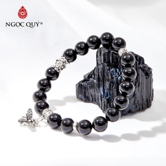 Vòng tay đá Obsidian tự nhiên phối charm - Mẫu VC0726 - Ngọc Quý