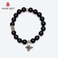 Vòng tay đá Obsidian tự nhiên phối charm - Mẫu VC0726 - Ngọc Quý