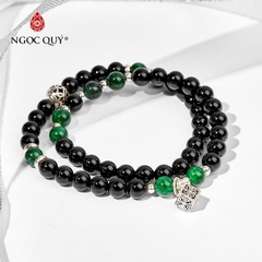 Vòng tay đá Obsidian tự nhiên phối charm - Mẫu VC0727 - Ngọc Quý