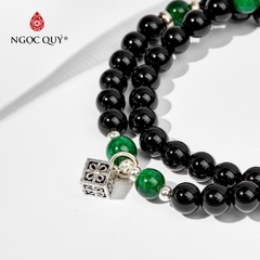 Vòng tay đá Obsidian tự nhiên phối charm - Mẫu VC0727 - Ngọc Quý