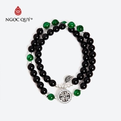 Vòng tay đá Obsidian tự nhiên phối charm - Mẫu VC0732 - Ngọc Quý