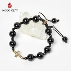Vòng tay đá Obsidian tự nhiên phối charm - Mẫu VC0738 - Ngọc Quý