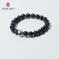 Vòng tay đá Obsidian tự nhiên phối charm - Mẫu VC0741 - Ngọc Quý