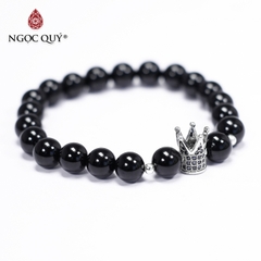 Vòng tay đá Obsidian tự nhiên phối charm - Mẫu VC0743  - Ngọc Quý