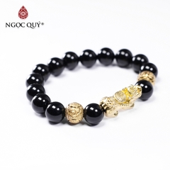 Vòng tay đá Obsidian tự nhiên phối charm - Mẫu VC0744 - Ngọc Quý