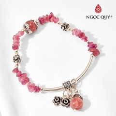 Vòng tay đá Thạch anh tự nhiên phối charm - Mẫu VC0756 - Ngọc Quý