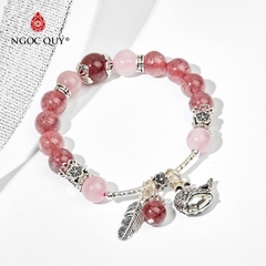 Vòng tay đá Thạch anh tự nhiên phối charm - Mẫu VC0761 - Ngọc Quý