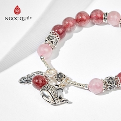 Vòng tay đá Thạch anh tự nhiên phối charm - Mẫu VC0761 - Ngọc Quý