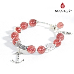 Vòng tay đá Thạch anh tự nhiên phối charm - Mẫu VC0764 - Ngọc Quý