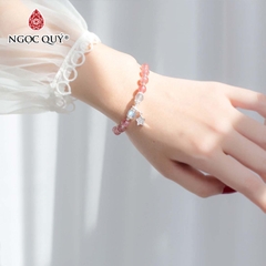 Vòng tay đá Thạch anh tự nhiên phối charm - Mẫu VC0775 - Ngọc Quý