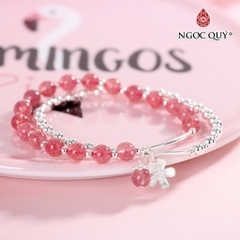 Vòng tay đá Thạch anh tự nhiên phối charm - Mẫu VC0778 - Ngọc Quý