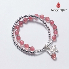 Vòng tay đá Thạch anh tự nhiên phối charm - Mẫu VC0778 - Ngọc Quý